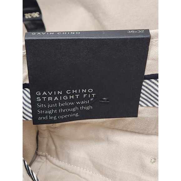 NWT Banana Republic Gavin Chino Pants Men's 36x32 Beige Khakis Cotton Straight - Picture 7 of 9